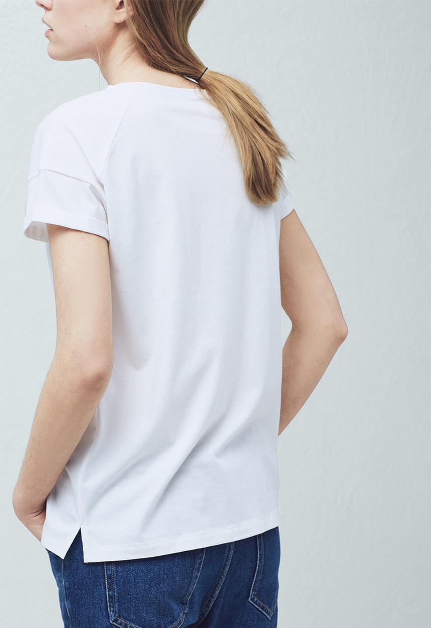 MANGO - Embossed T-shirt White