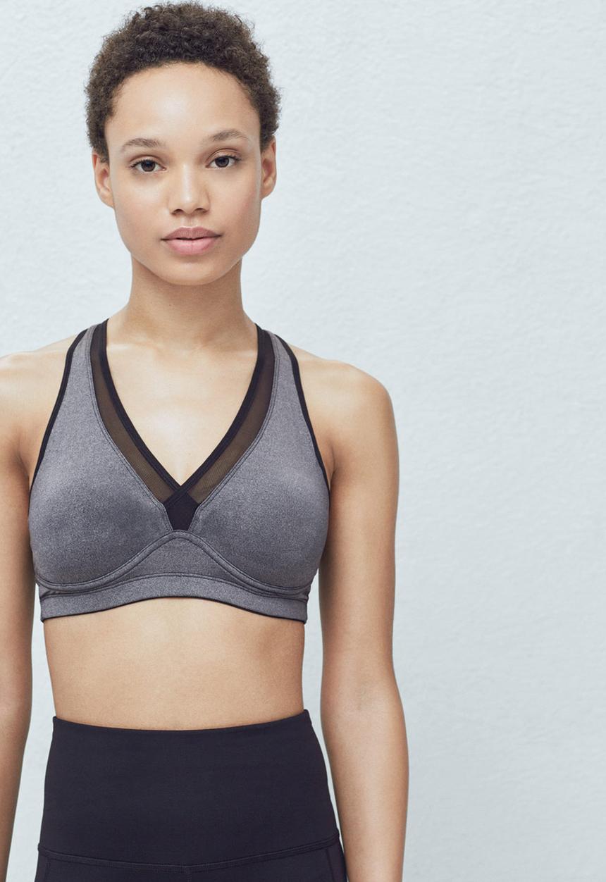 MANGO - Fitness High Impact Top Mid Grey