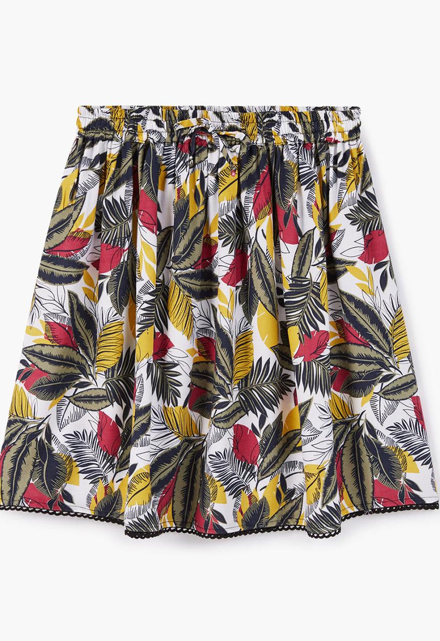 MANGO - Tropical Print Skirt Multi-colour