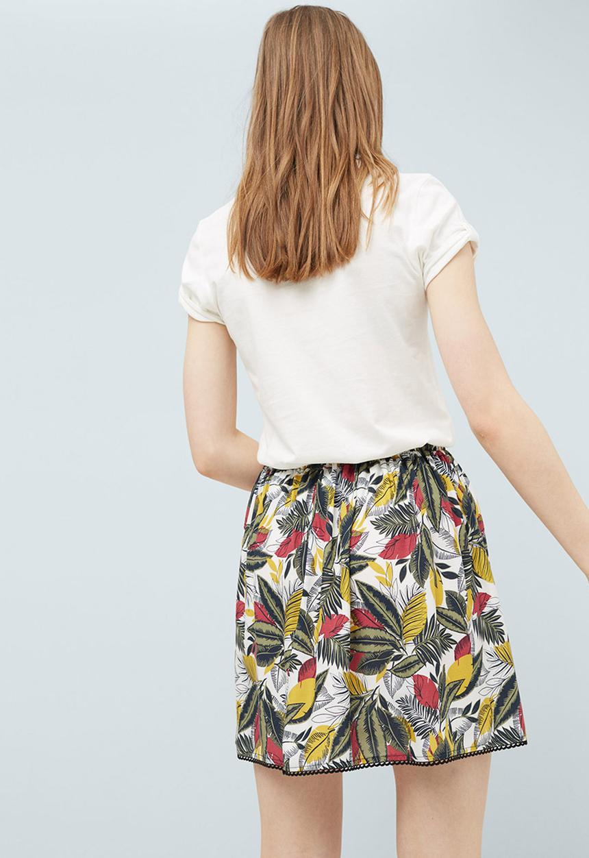 MANGO - Tropical Print Skirt Multi-colour