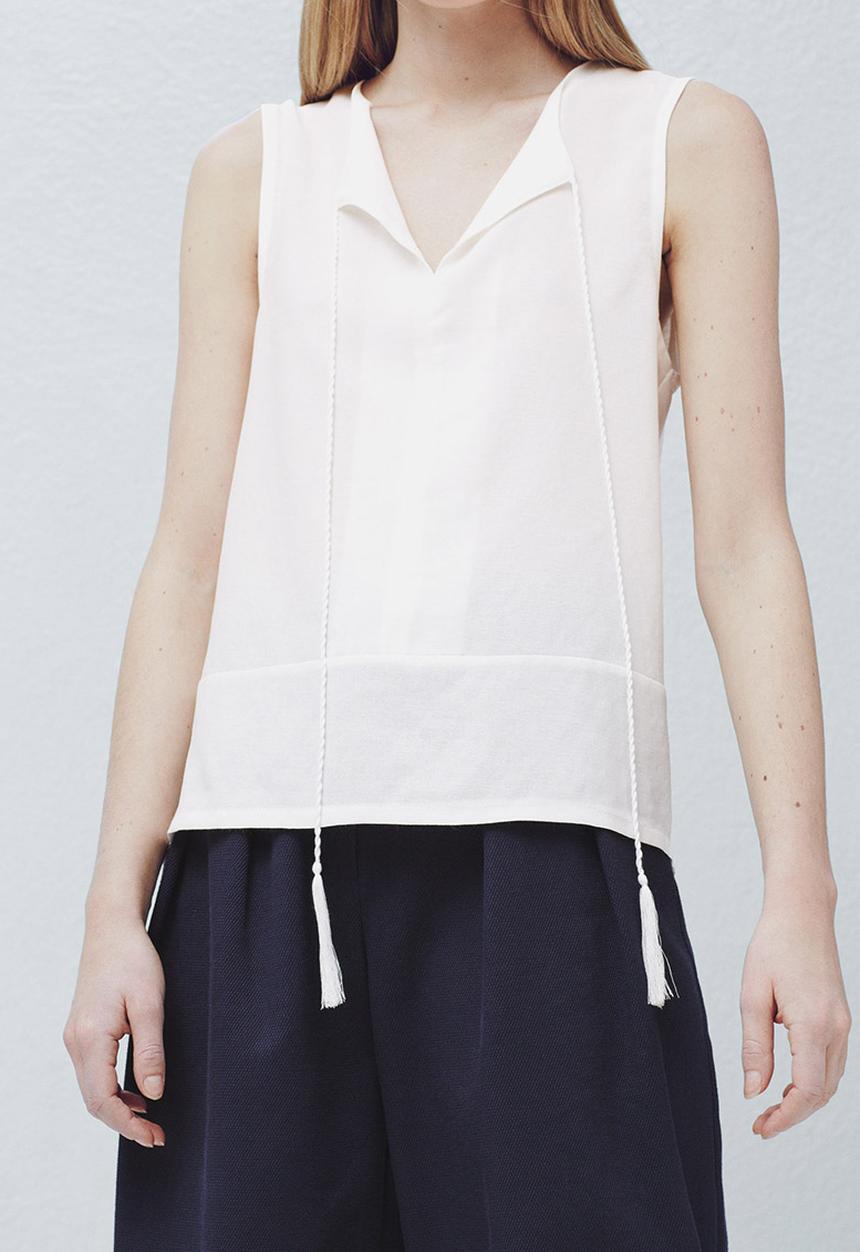 MANGO - Braided Cord Top White