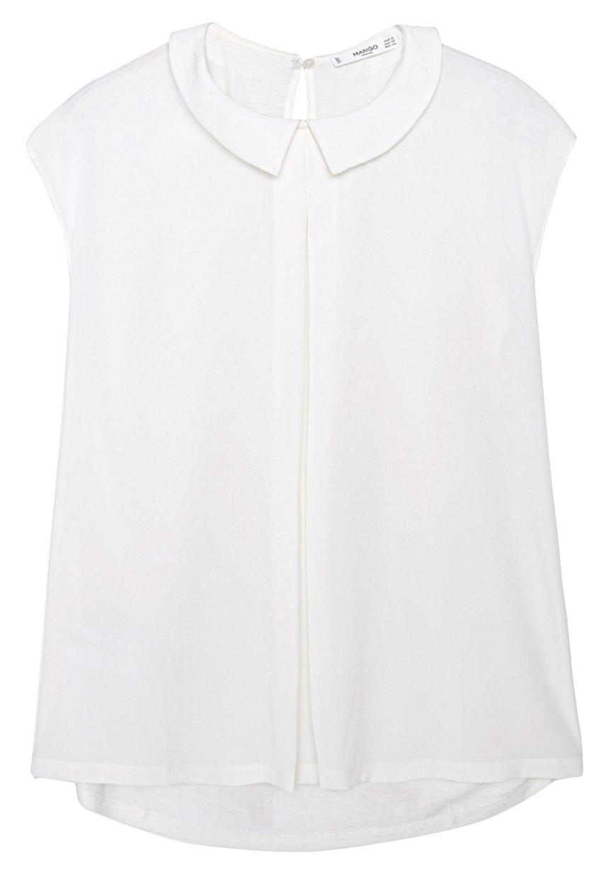 MANGO - Front Pleat Blouse White