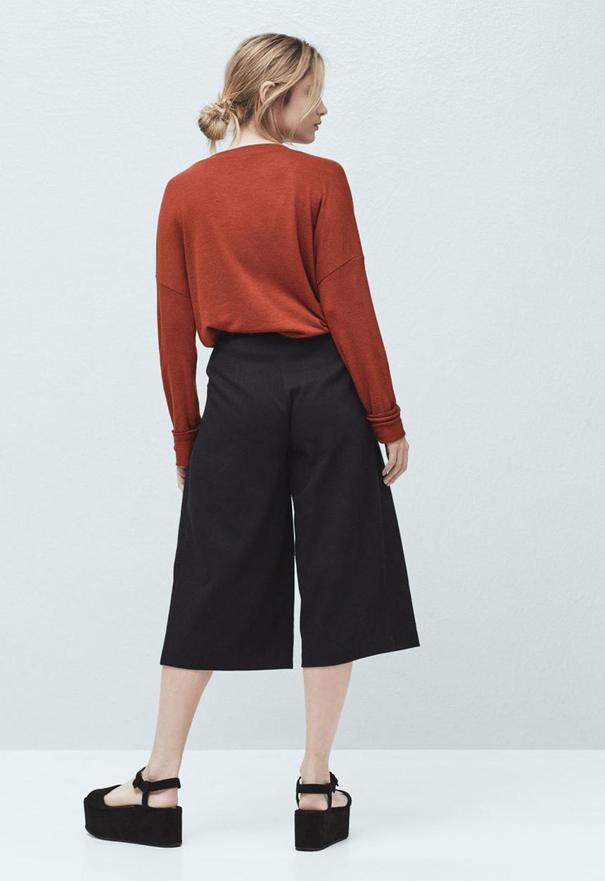 MANGO - Fine Knit T-shirt Mid Brown