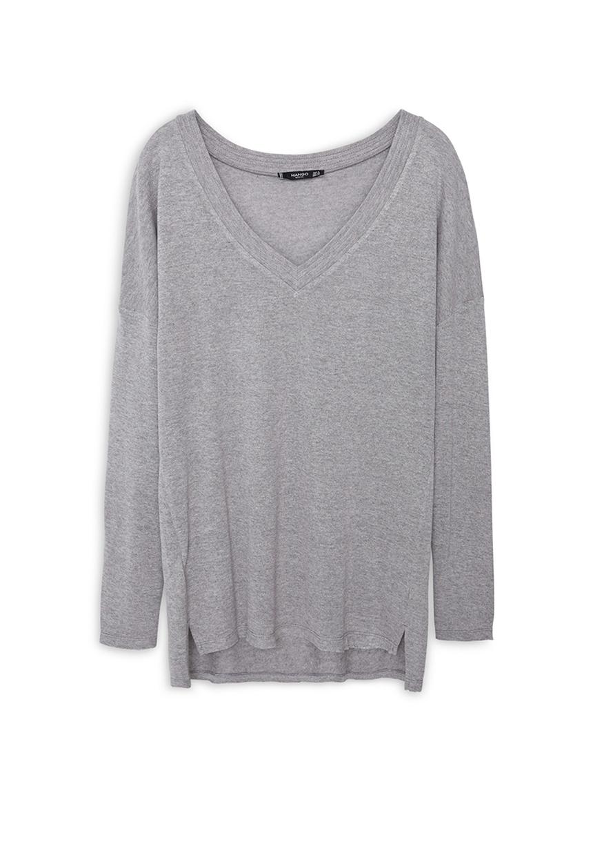 MANGO - Fine Knit T-shirt Mid Grey