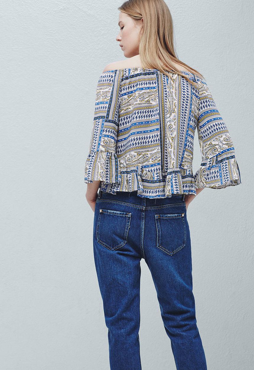 MANGO - Scarf Print Blouse Multi-colour