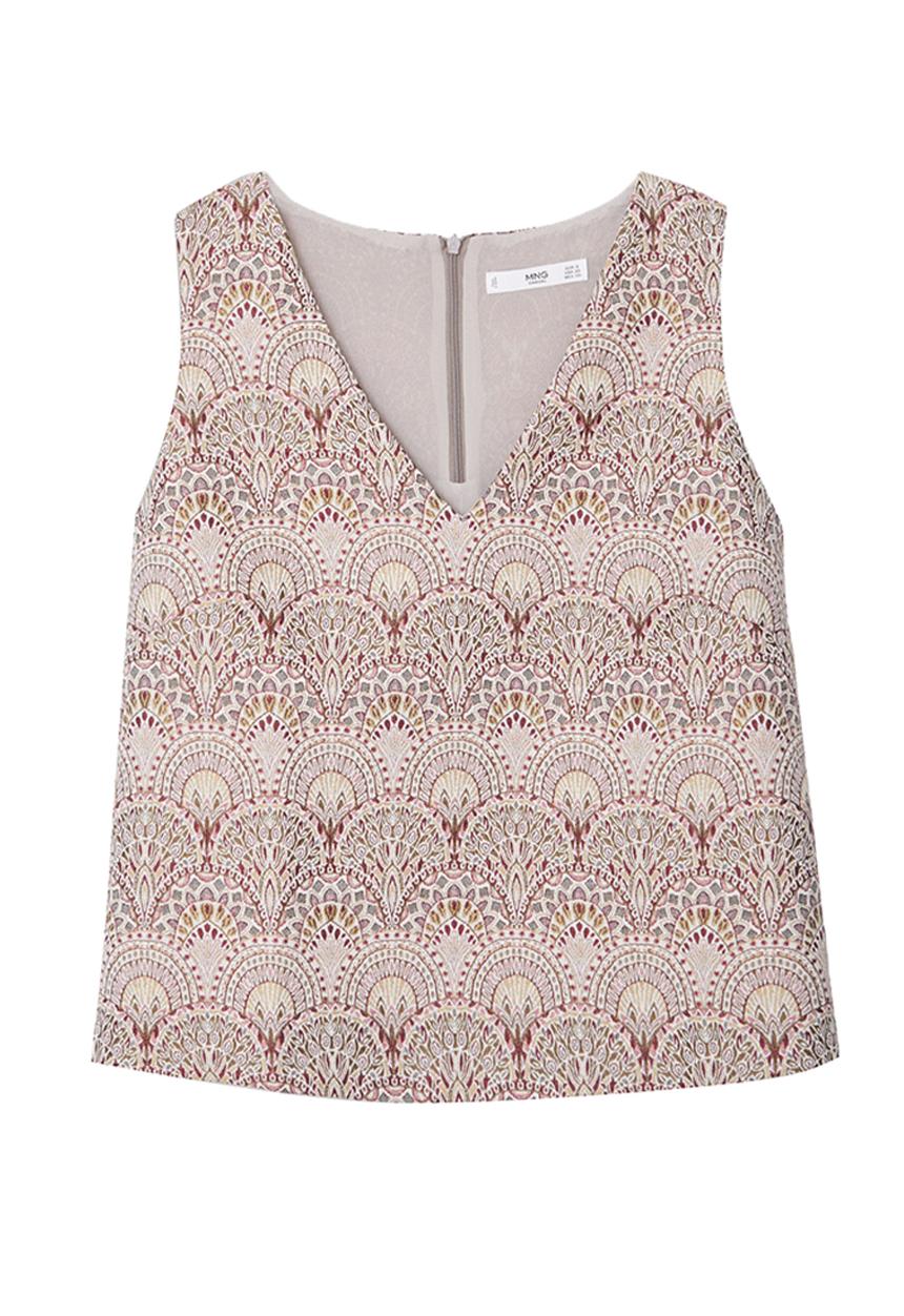 MANGO - Jacquard Cotton Top Multi-colour