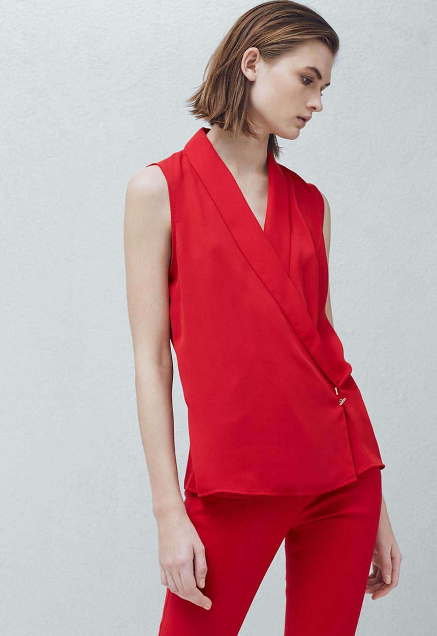 MANGO - Metal Detail Top Red