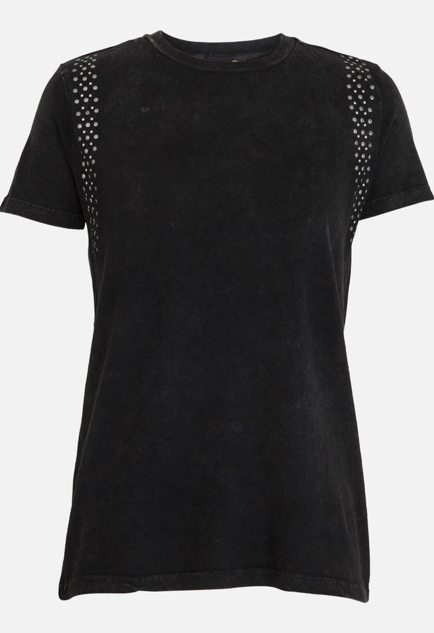 Brave Soul - Tee with Stud Detail Black