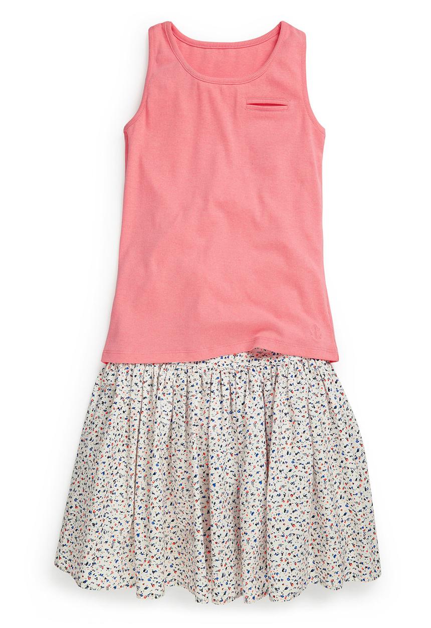 Next - Vest And All Over Print Skirt Set Multi-Colour