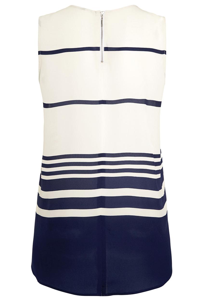 Next - Blue striped woven vest Navy