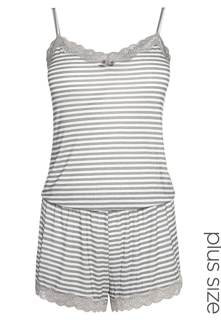 Next - Striped playsuit Grey