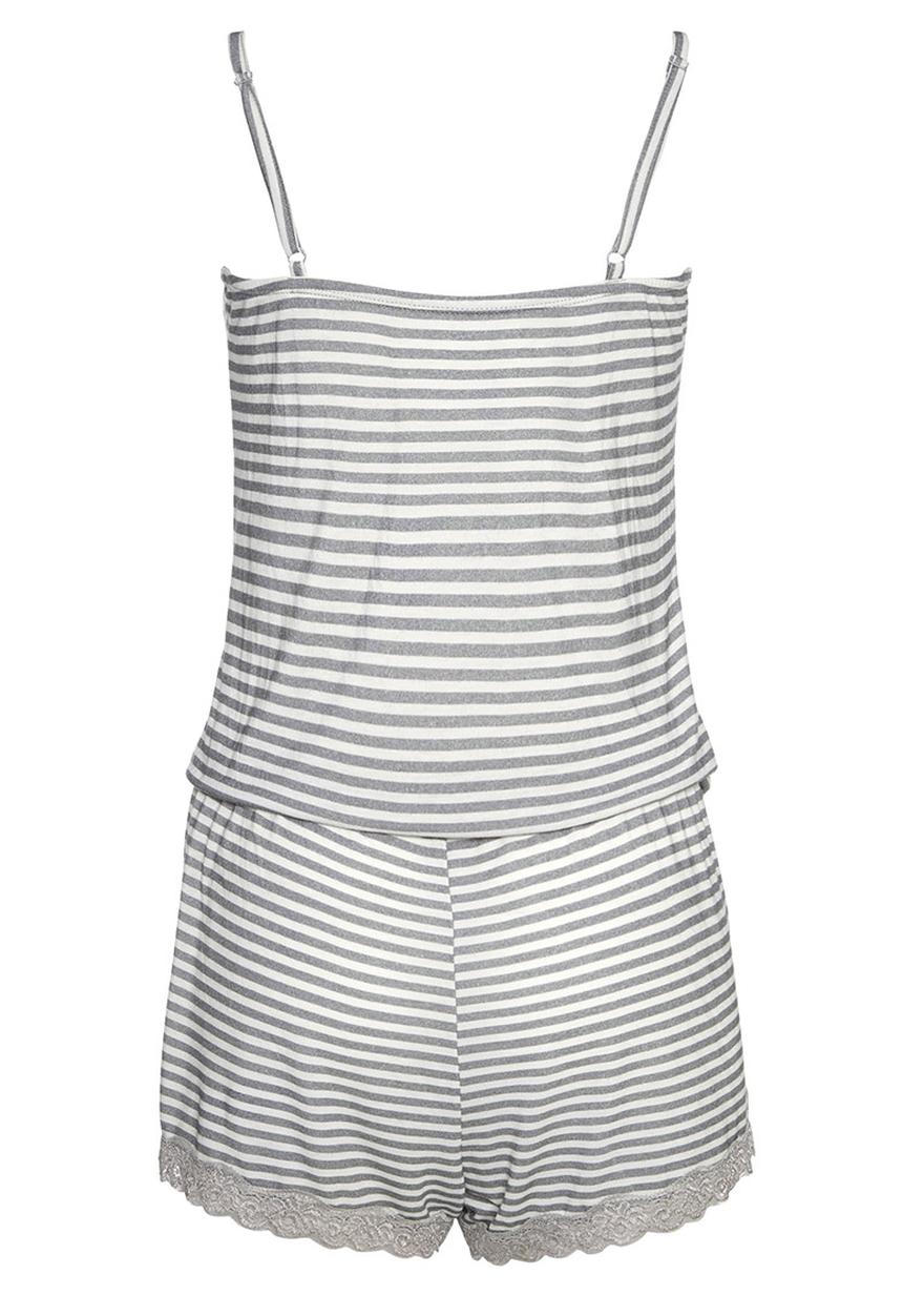 Next - Striped playsuit Grey