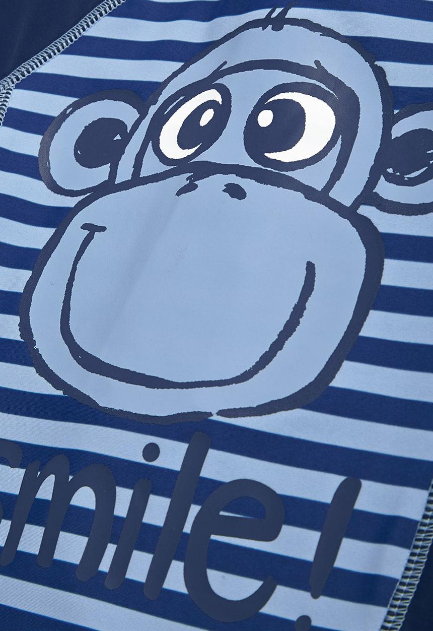 Next - Monkey Print Sunsafe Suit Mid Blue