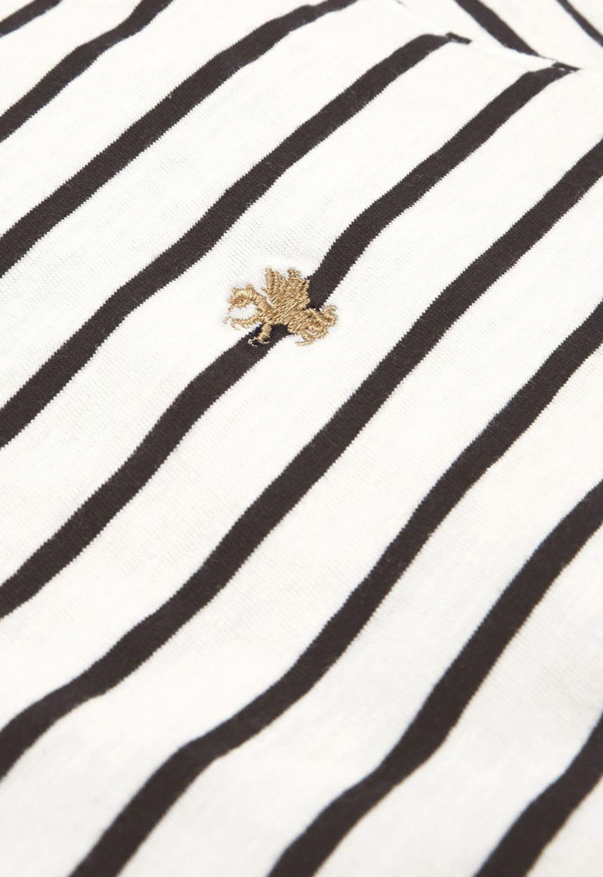 Next - Ecru Stripe T-Shirt Black/White