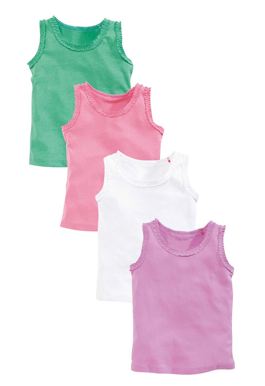 Next - 4-Pack Frill Vests Multi-Colour