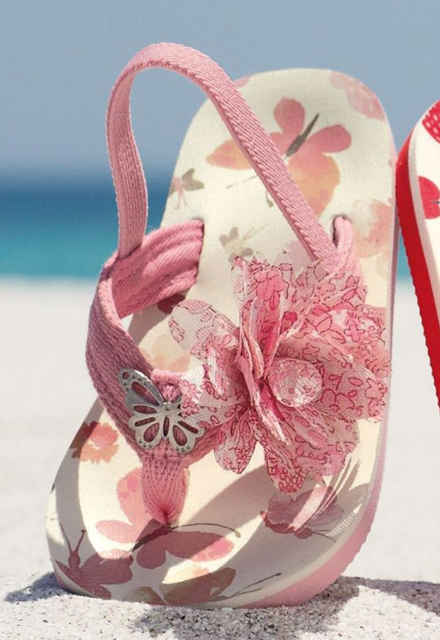 Next - Butterfly Corsage Flip-Flops Pale Pink