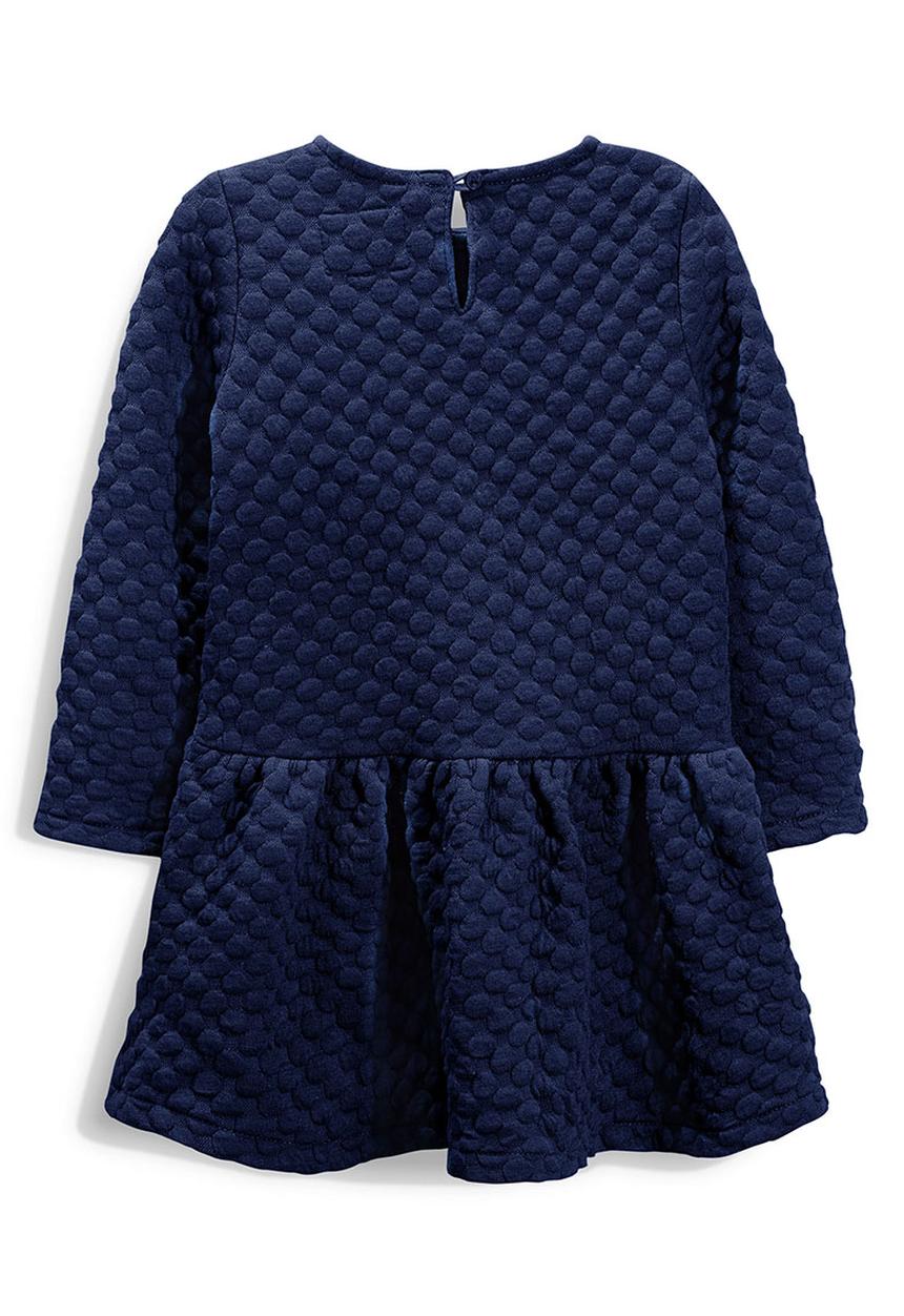 Next - Spot Textured Dress Navy