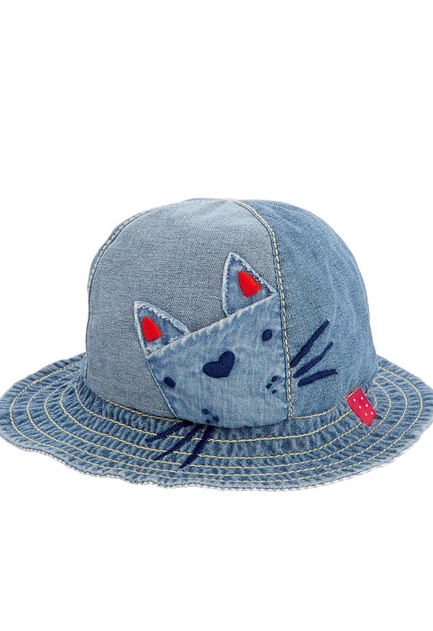 Next - Cat Applique Hat Mid Blue
