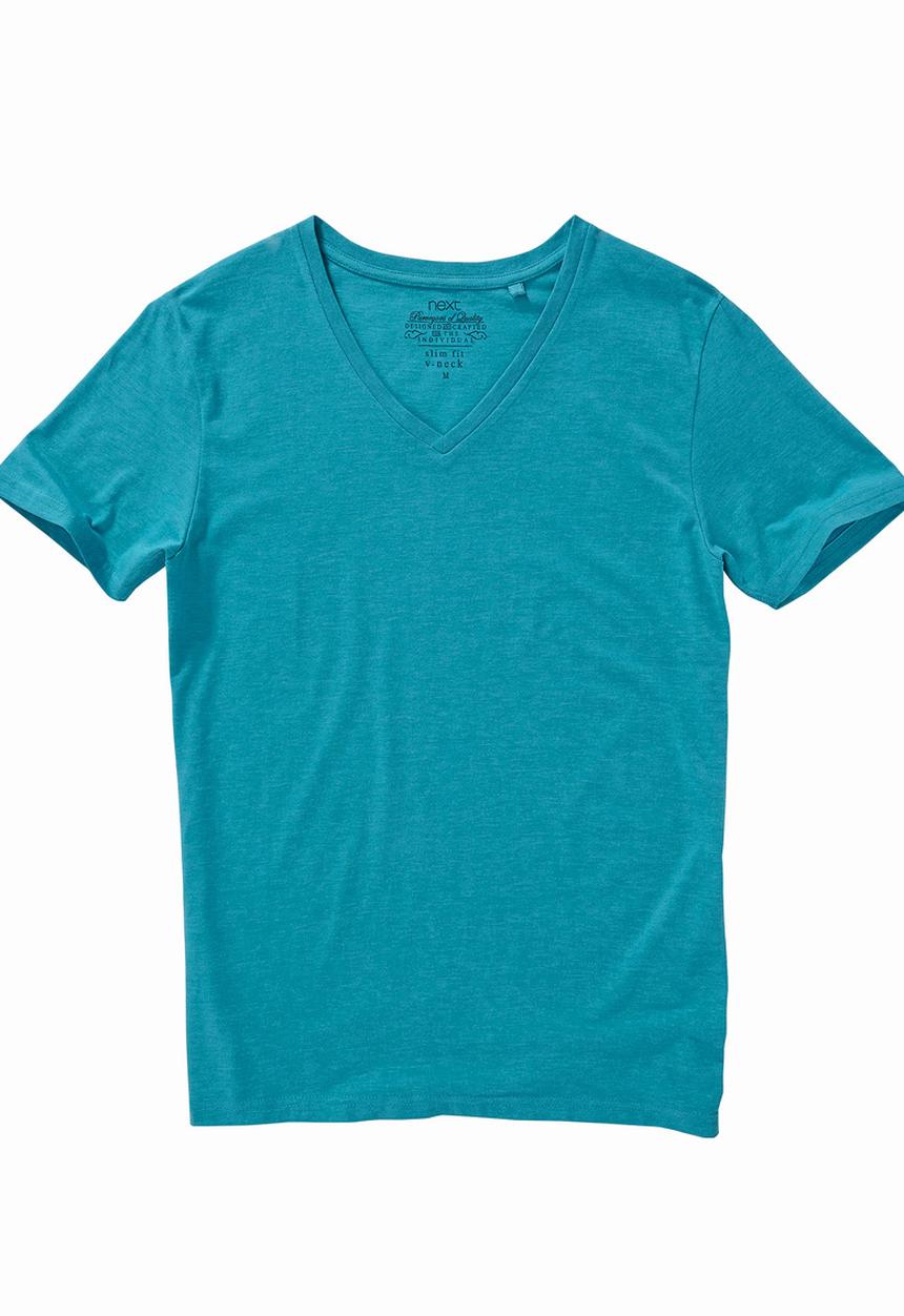 Next - V-neck Tee Mid Blue