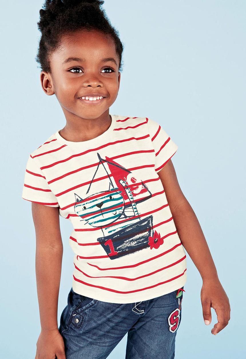 Next - Cat In Boat Top Multi-Colour