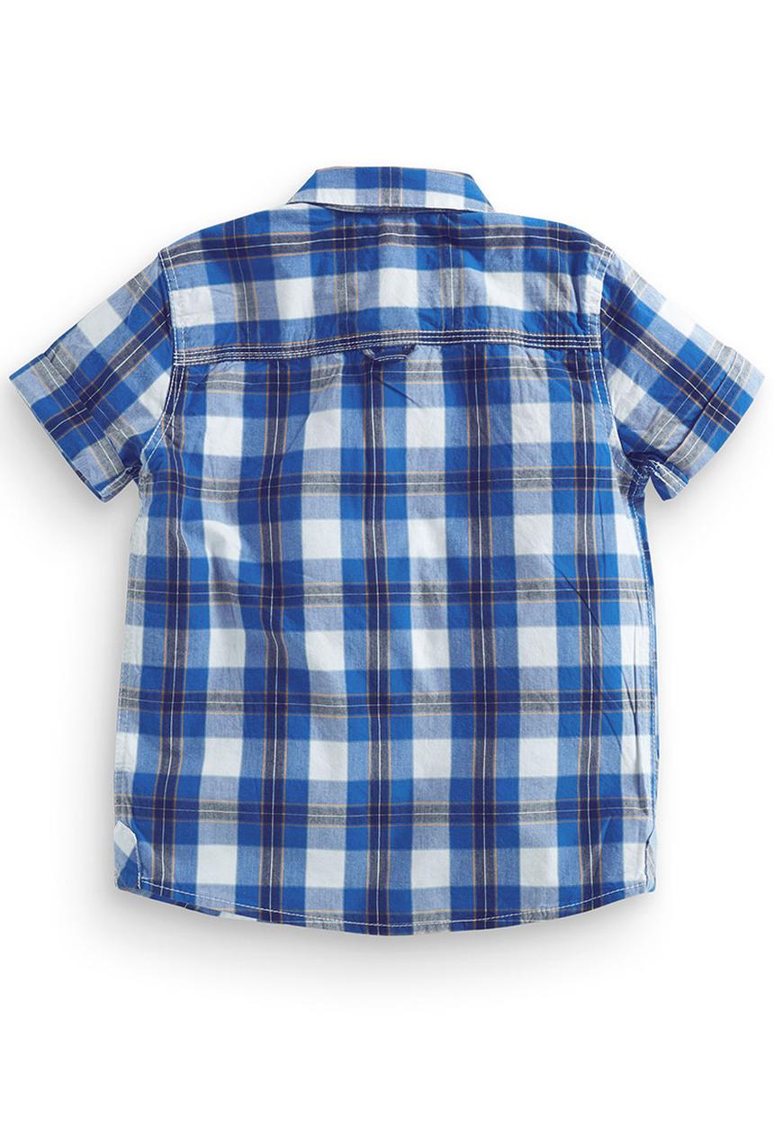 Next - Gingham Short-Sleeve Shirt Blue/White