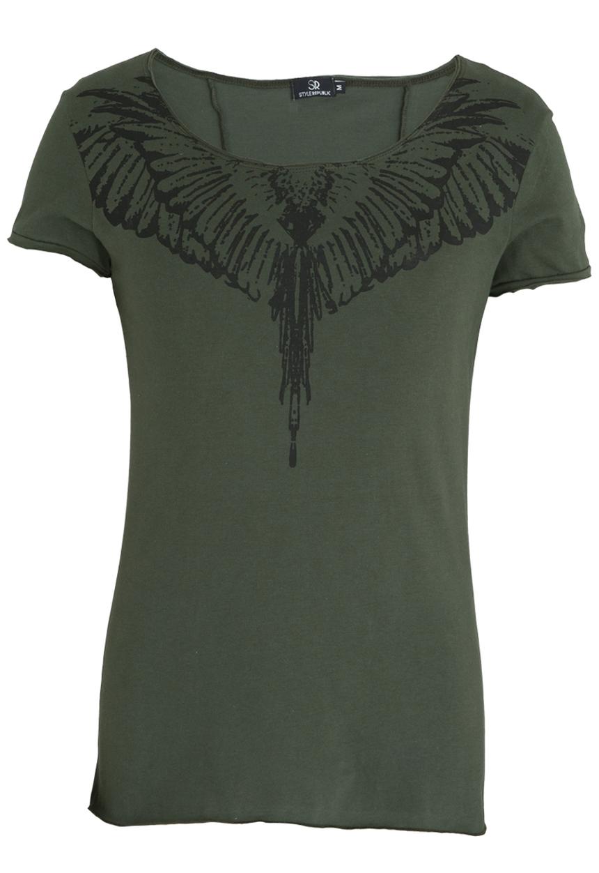 STYLE REPUBLIC - Ruffian Angel Tee Khaki Green