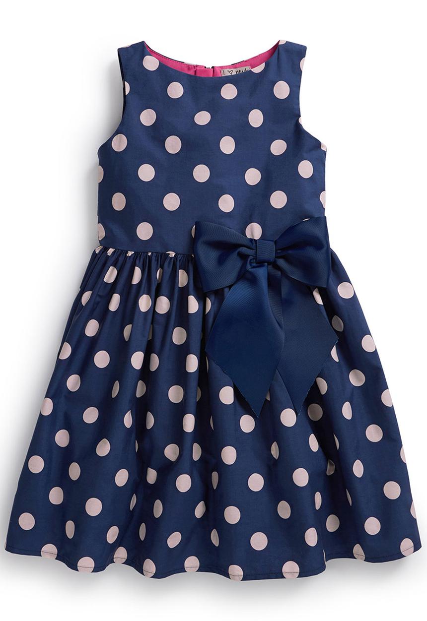 Next - Spotted Prom Dress Navy