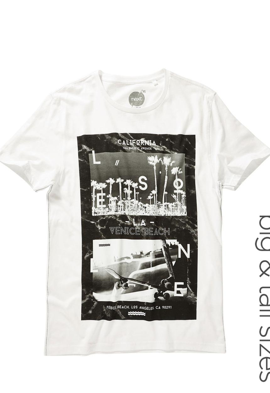 Next - Beach Print T-shirt Black/White