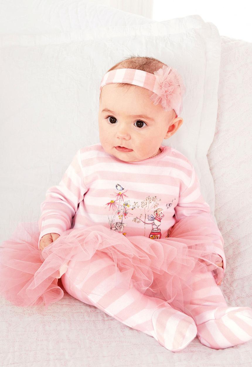 Next - Stripe animal tutu with headband Pale pink