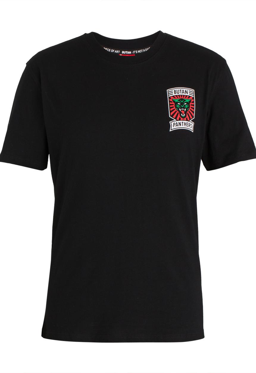 Butan - Panthers Football Series Team Cotton T-shirt Black