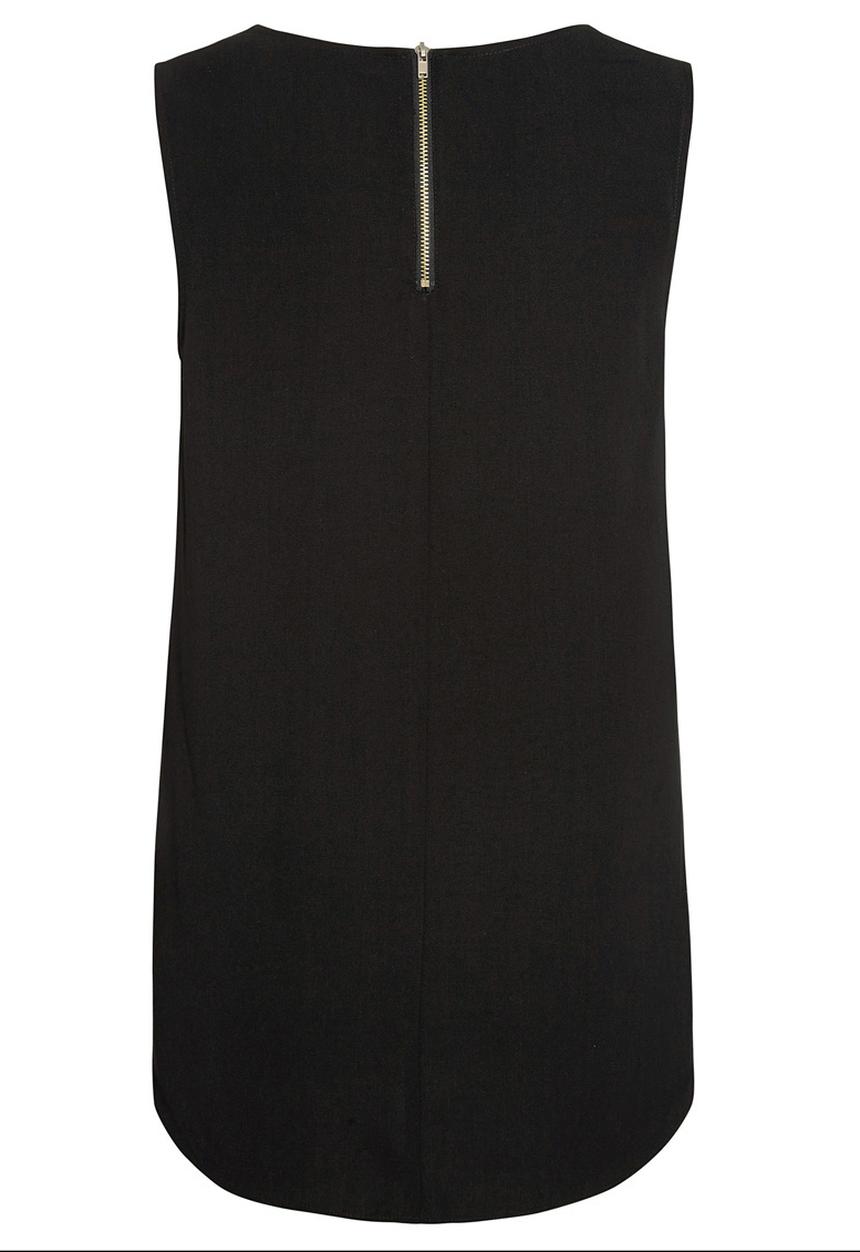 Next - Woven vest in print Black