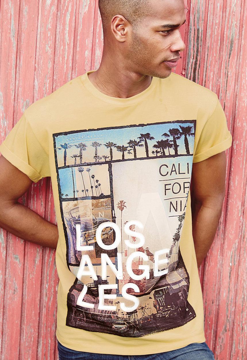 Next - LA Print T-shirt Yellow