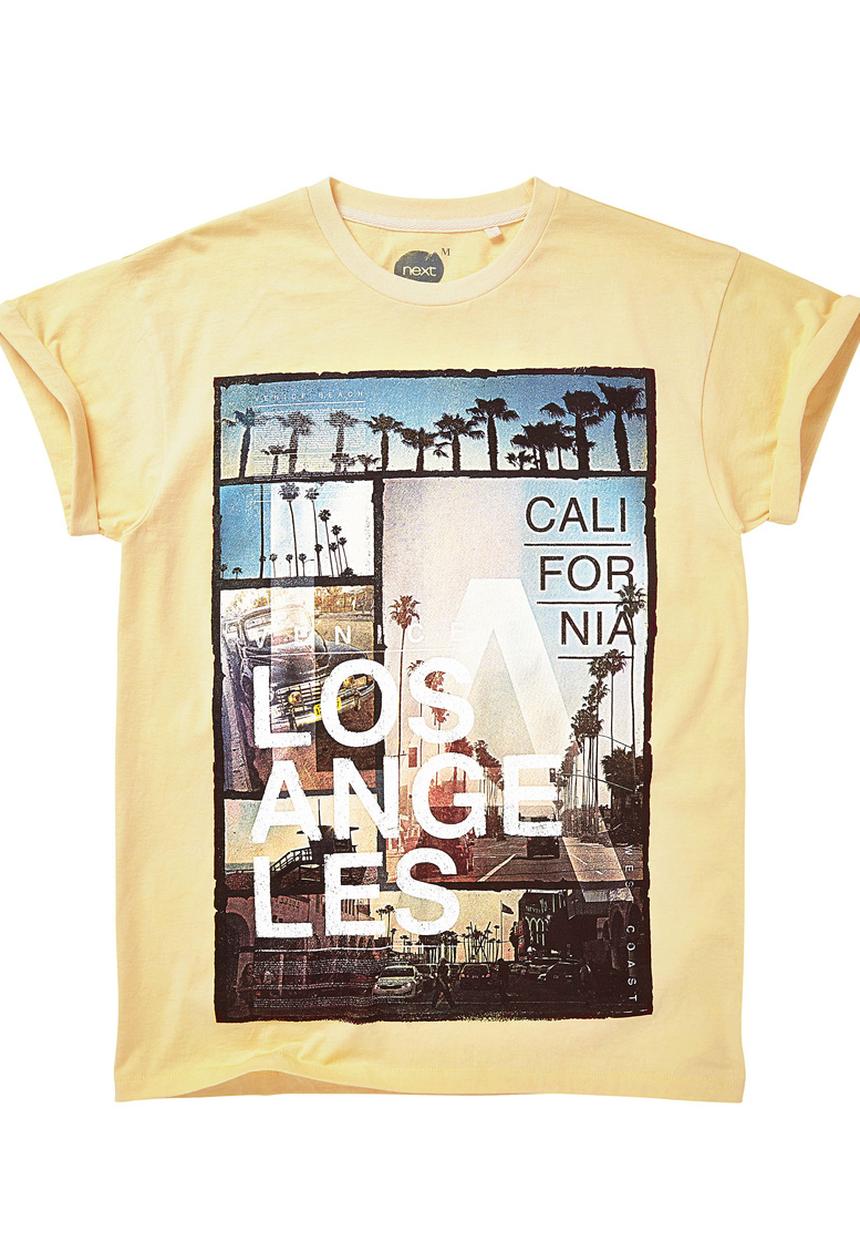 Next - LA Print T-shirt Yellow