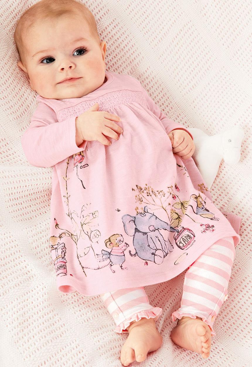 Next - Animal Scene Tunic And Leggings Set Pale Pink