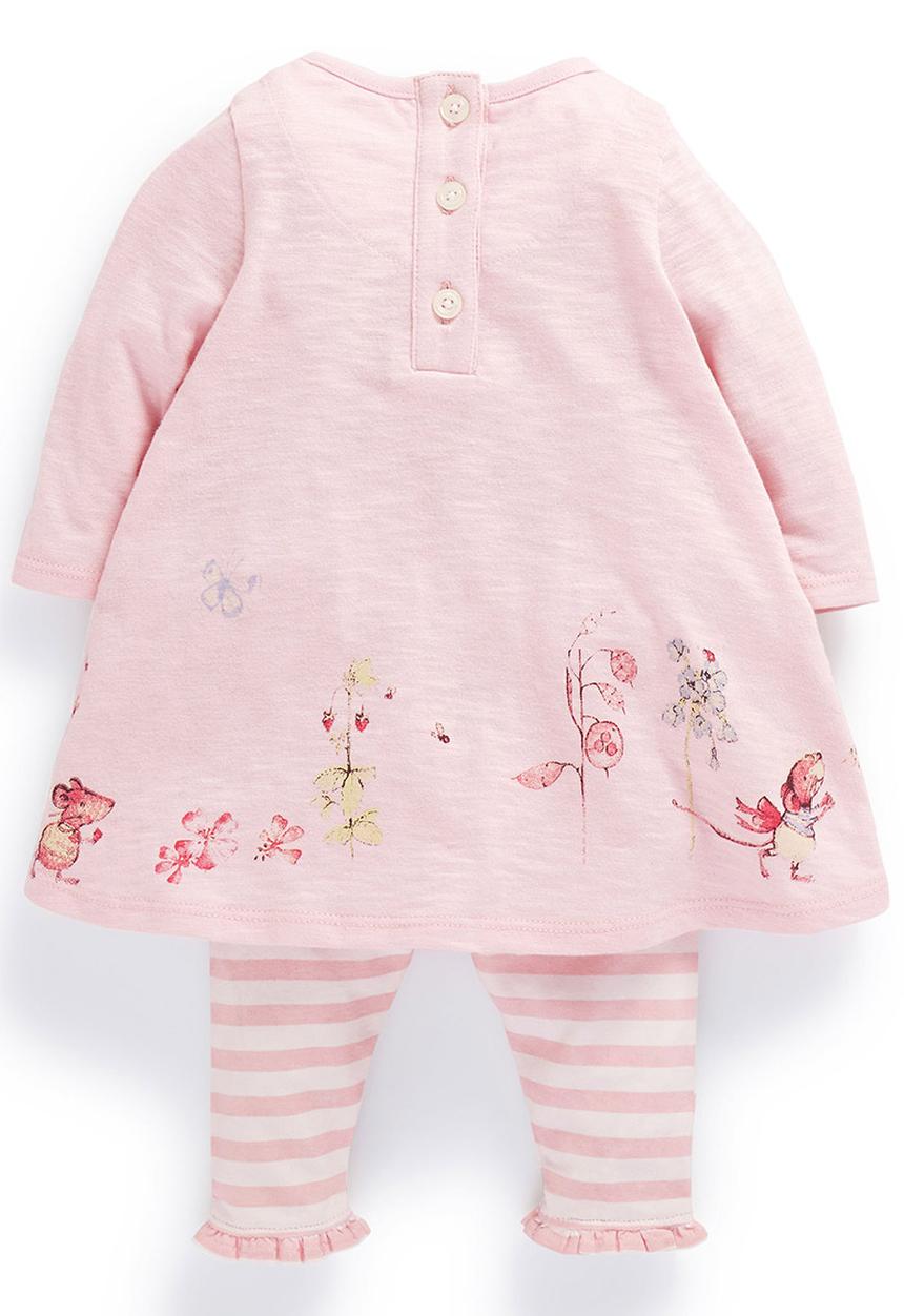 Next - Animal Scene Tunic And Leggings Set Pale Pink