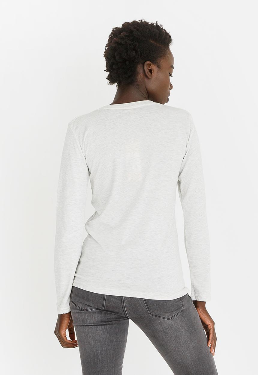 JEEP - Long Sleeve V-neck Tee Stone