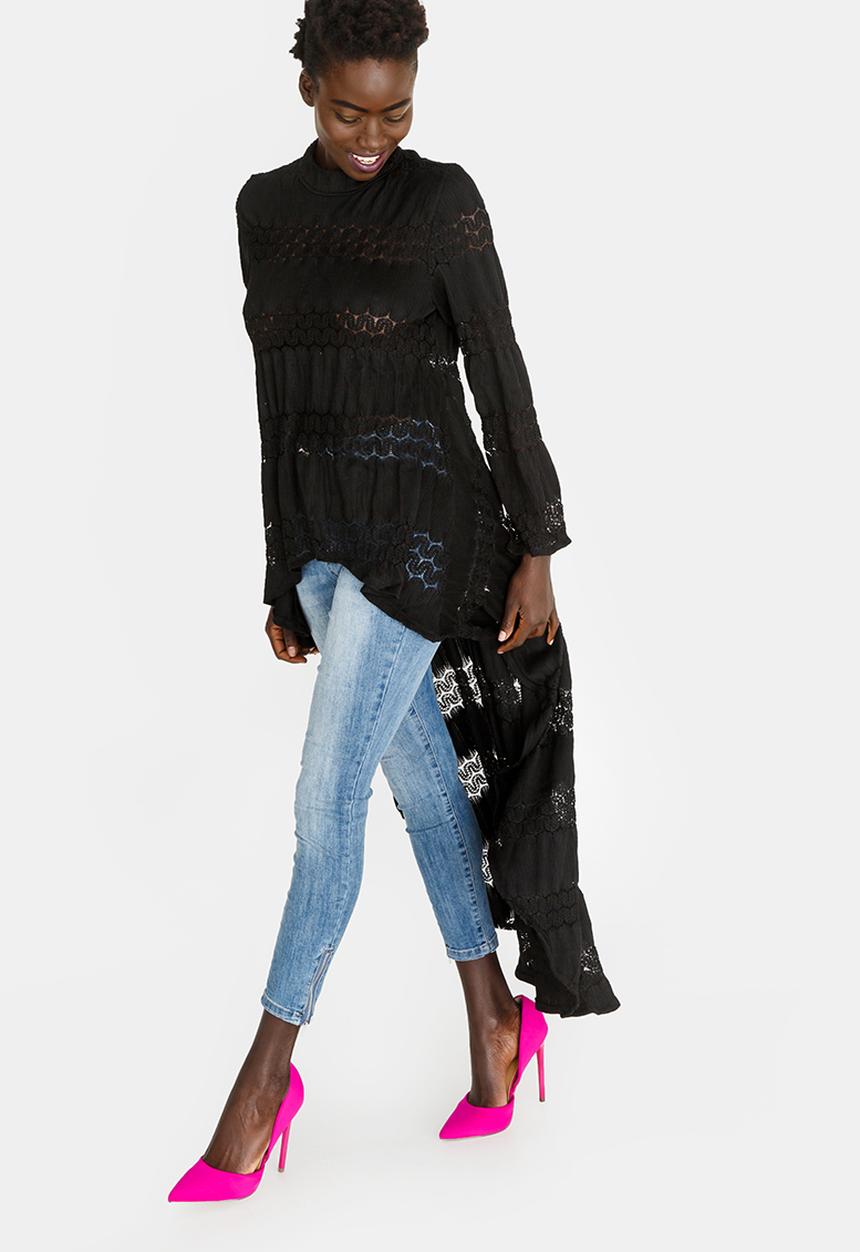 Revenge - Drape Detail Top Black