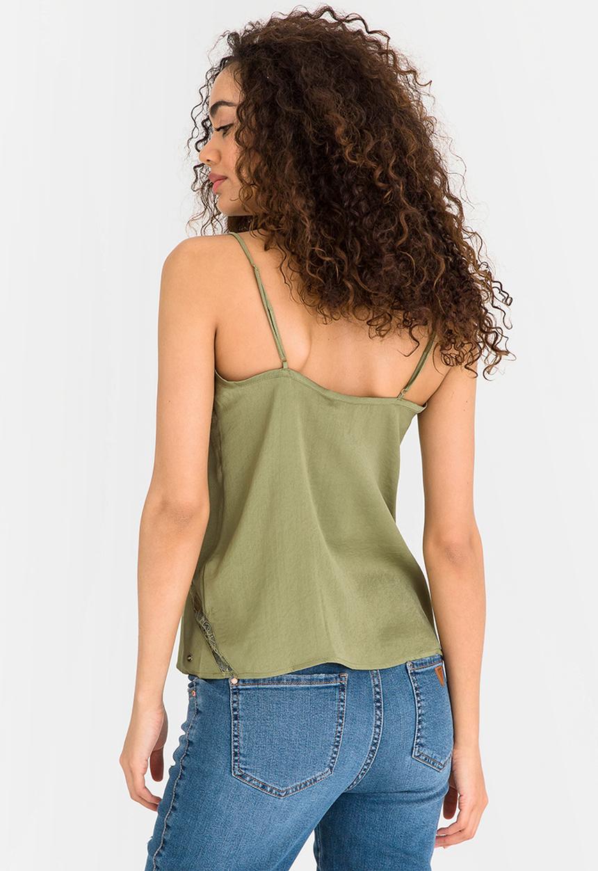 GUESS - Guess Libby Scribble Lace Cami Khaki Green