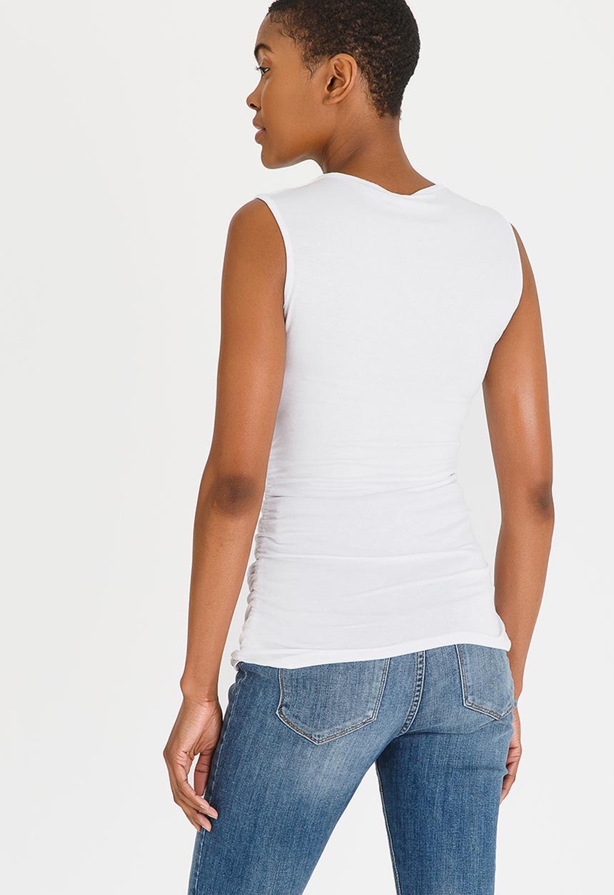 edit - Sleeveless Fitted Top White