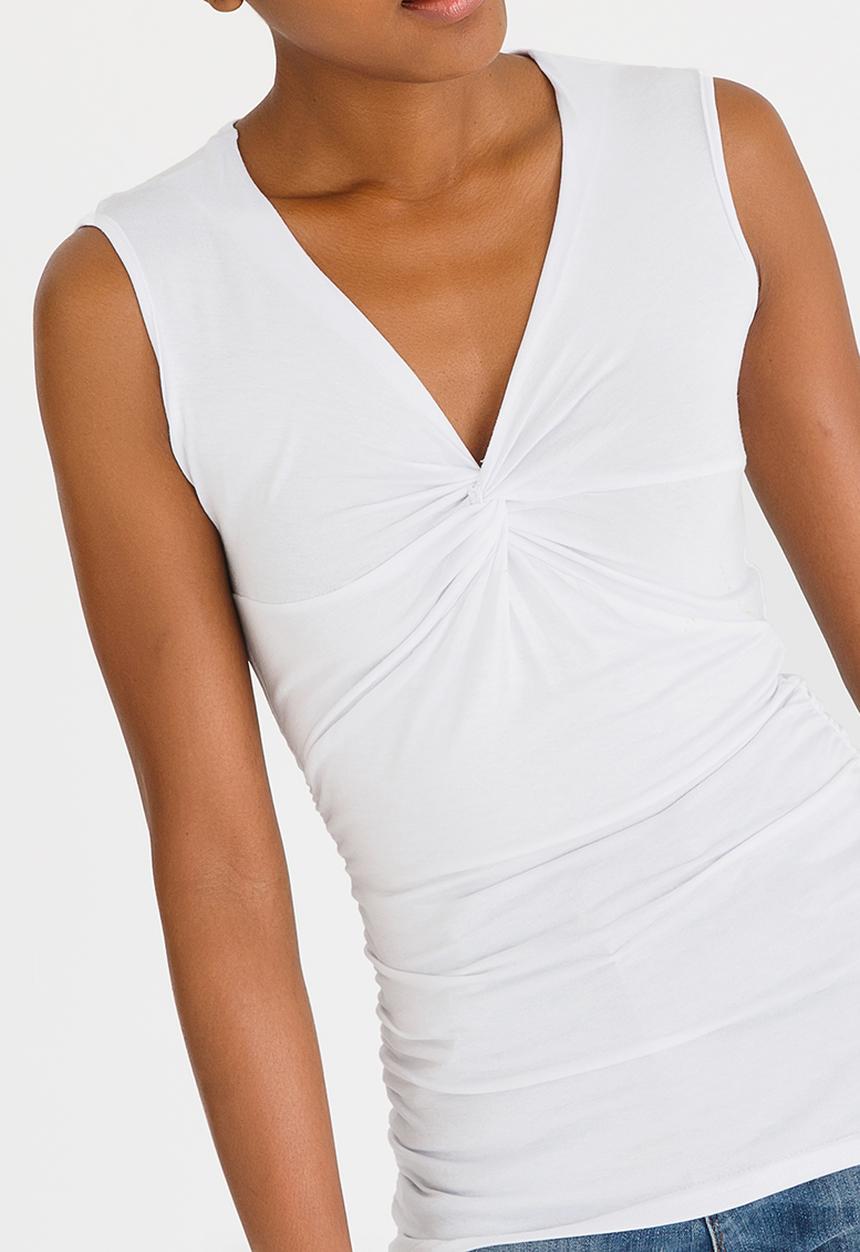 edit - Sleeveless Fitted Top White