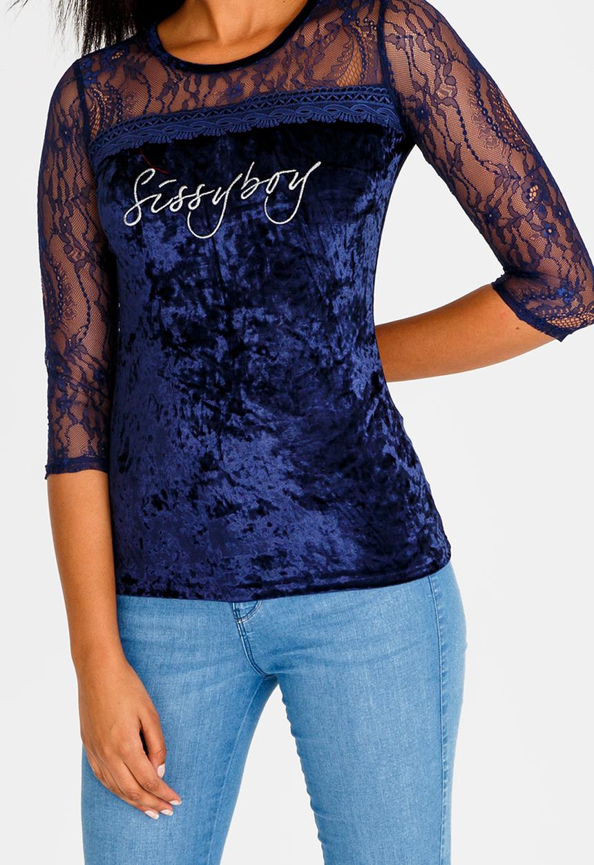 SISSY BOY - Velvet And Lace One Up Navy