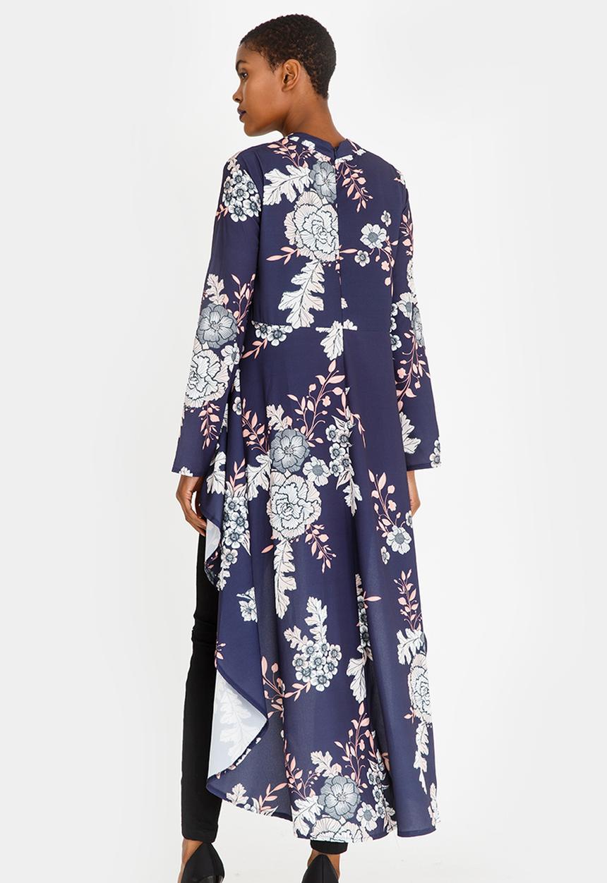 Revenge - Hi-Lo Waterfall Detail Top Navy