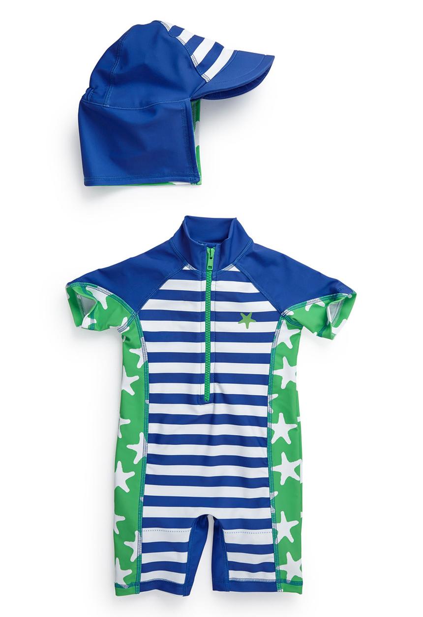 Next - Sunsafe Suit And Hat Set Green