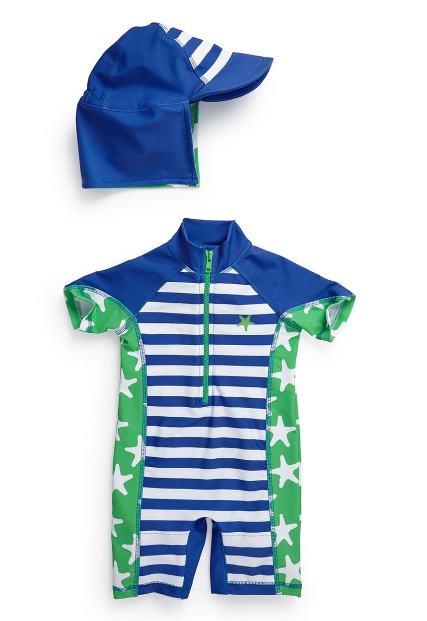 Next - Sunsafe Suit And Hat Set Green