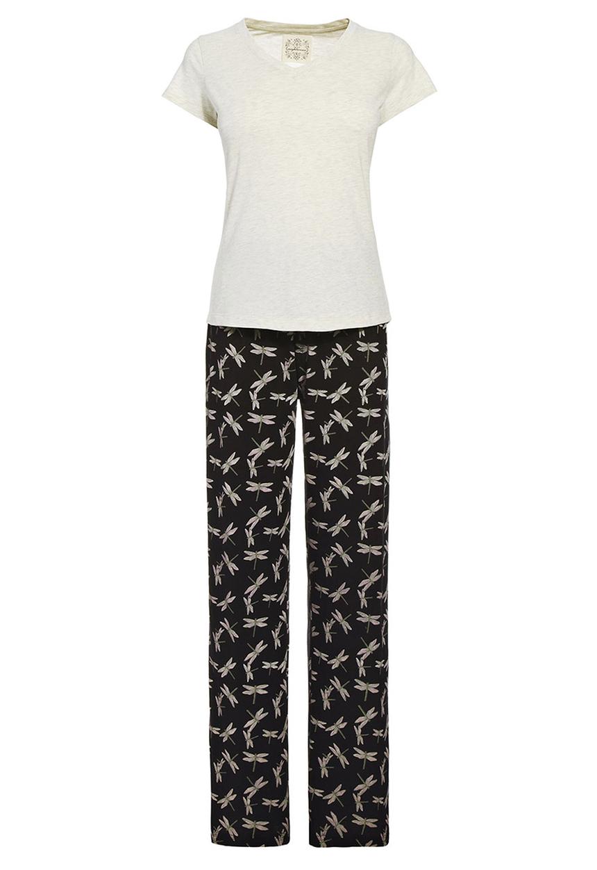 Next - Dragonfly-print pyjama set Black/White