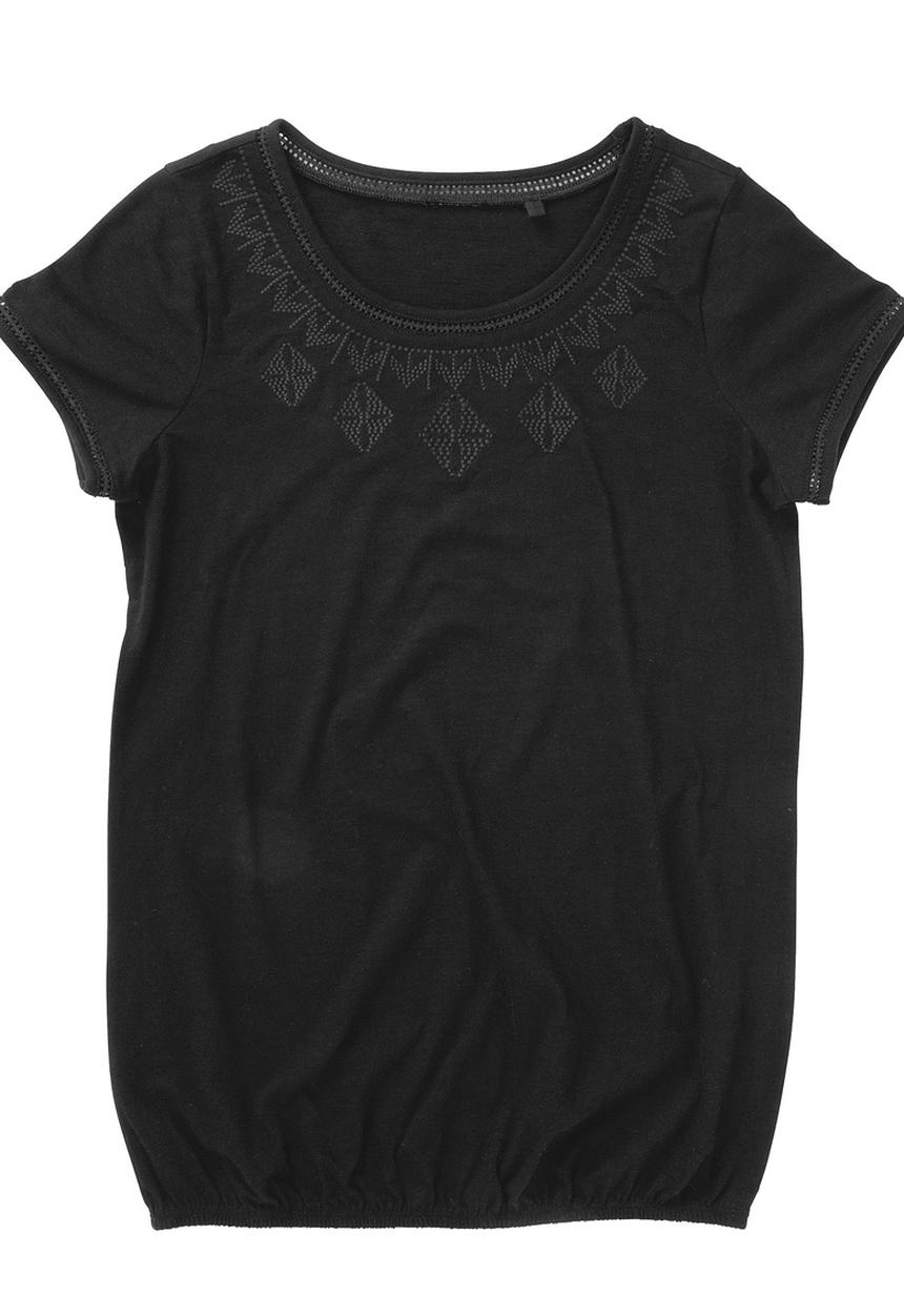 Next - Bubble hem top Black