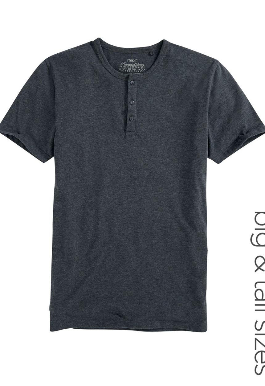 Next - Grandad T-shirt Dark Grey