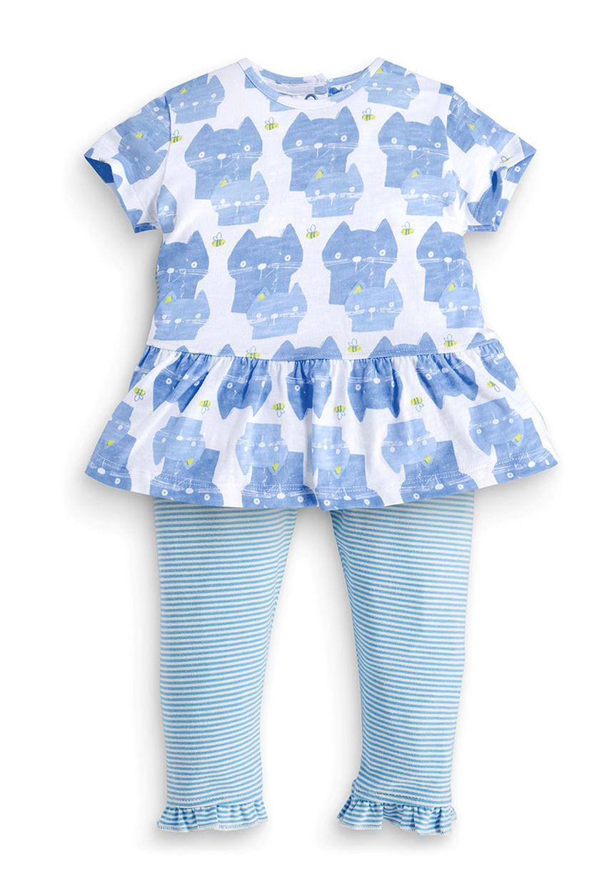 Next - Cat Tunic And Leggings Set Blue/White