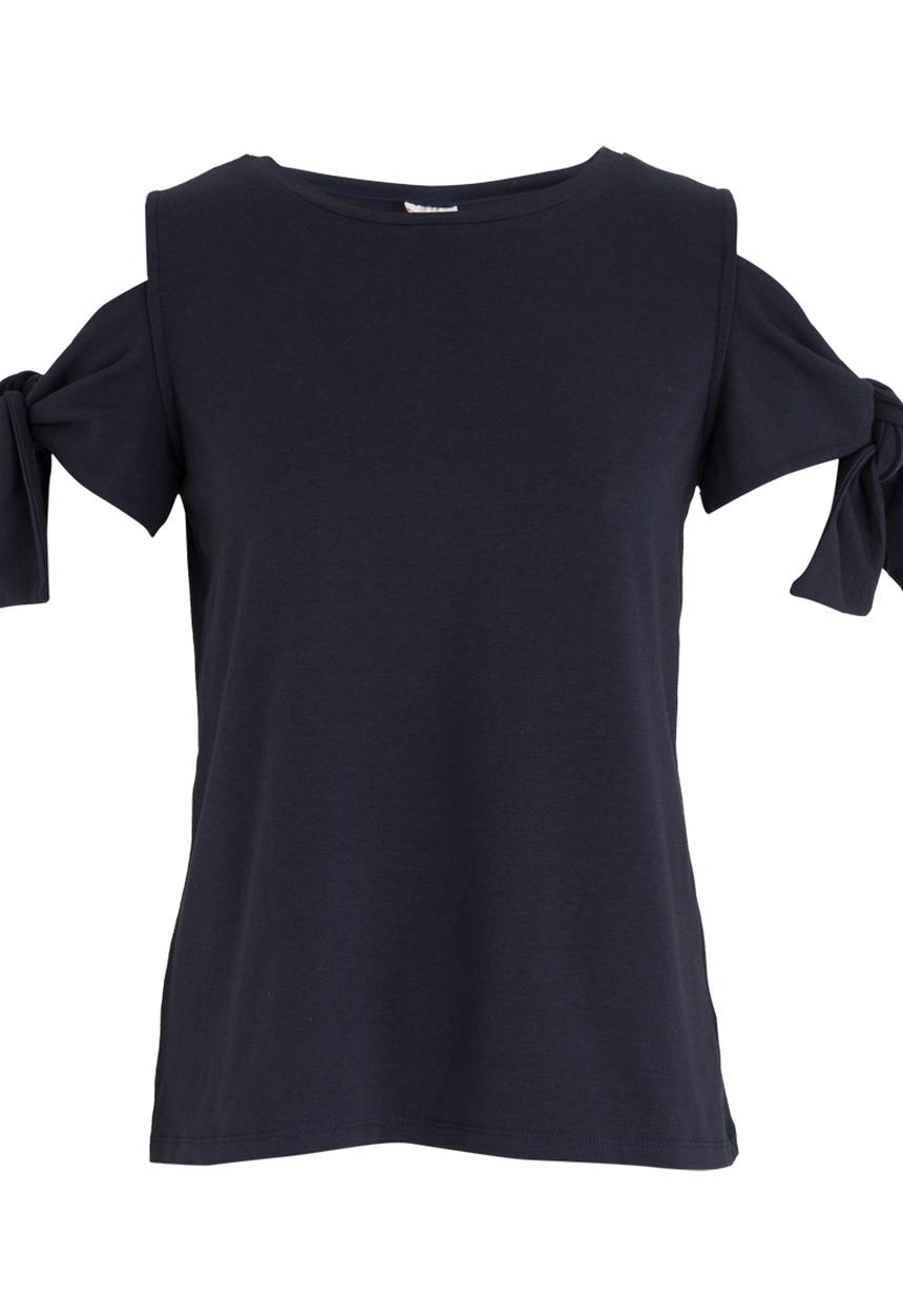 edit - Tie-Up Sleeve Tshirt Navy