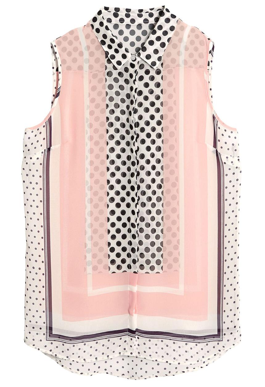 Next - Printed sleeveless shirt pale Pink
